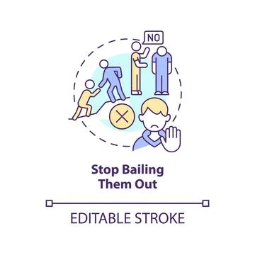 Stop bailing them out concept icon Illustrazione stock