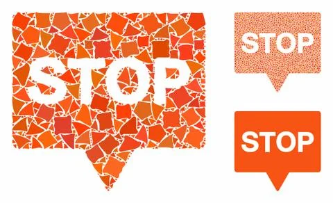 Stop banner Mosaic Icon of Bumpy Items Stock Illustration