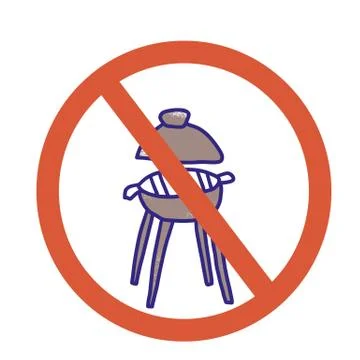 Stop barbeque sign icon. Restrict symbol. Vector  illustration. Stock Illustration
