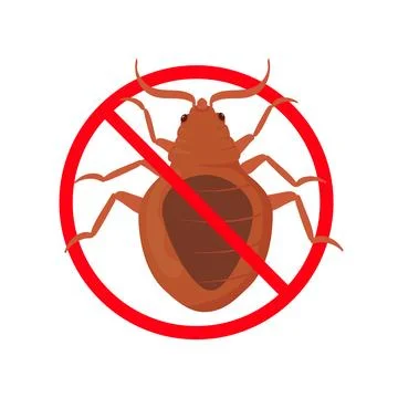Stop Bed Bugs Sign, Pest Control and Prevention Stock Illustration