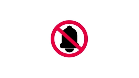 Stop bells icon animated on black background Stock Footage 259467082
