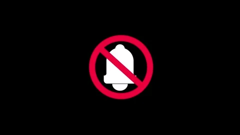 Stop bells icon animated on black background 動画素材 259467083