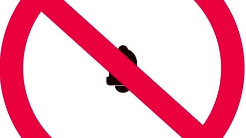Stop bells icon animated on black background 库存影片 259467084