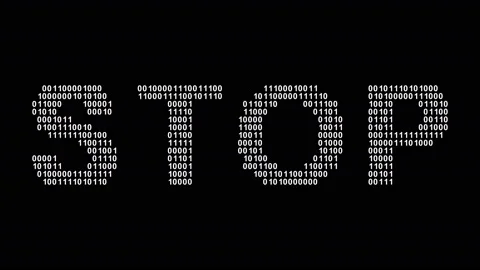 Stop. Binary code in the screen. Looping footage. Illustration. Stock Footage 124442916