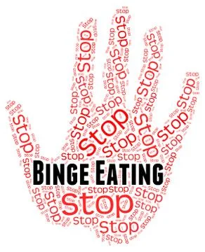 Stop Binge Eating Represents Finish Off And Abundant Stock Illustration