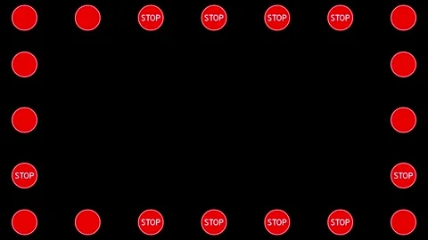 STOP blinking on background border Stock Footage 337425725
