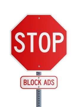 Stop - Block Ads Stock Illustration