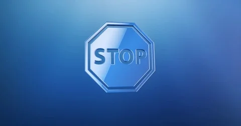 Stop Blue 3d Icon Stock Footage 69781418