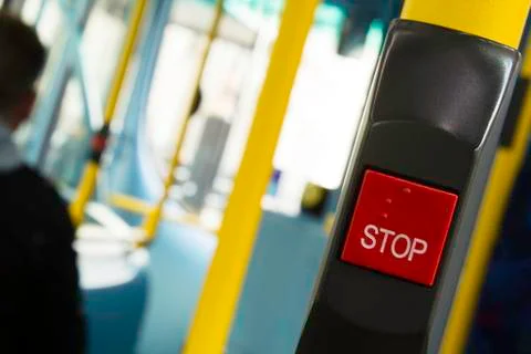 Stop botton bus Stock Photos