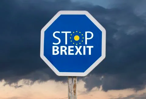 Stop brexit sign Stock Photos
