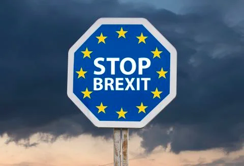 Stop brexit sign Stock Photos