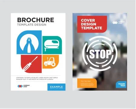 Stop brochure flyer design template Stock Illustration