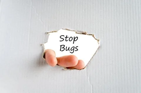 Stop bugs text concept Stock Photos