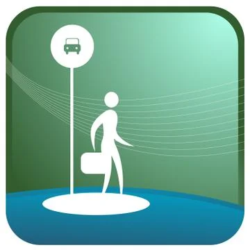 Stop bus taxi Stock Illustration