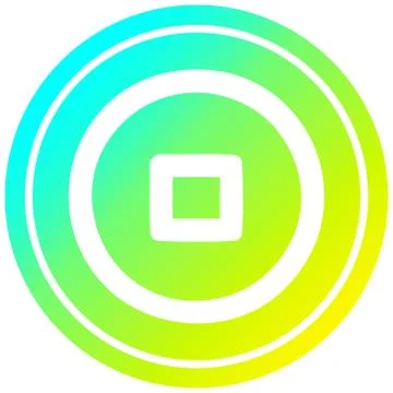 Stop button circular in cold gradient spectrum Stock Illustration