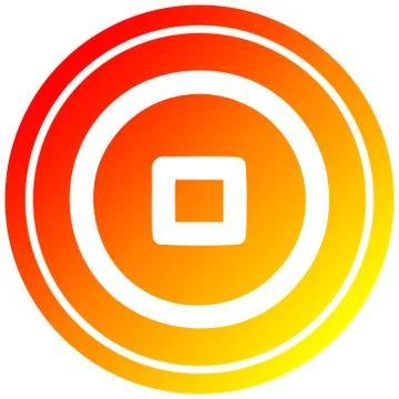 Stop button circular in hot gradient spectrum Stock Illustration