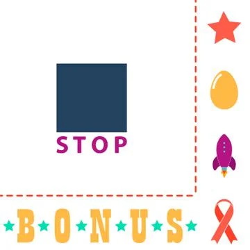 Stop button computer symbol 스톡 일러스트