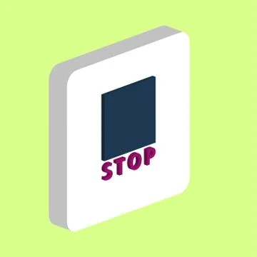 Stop button computer symbol 스톡 일러스트
