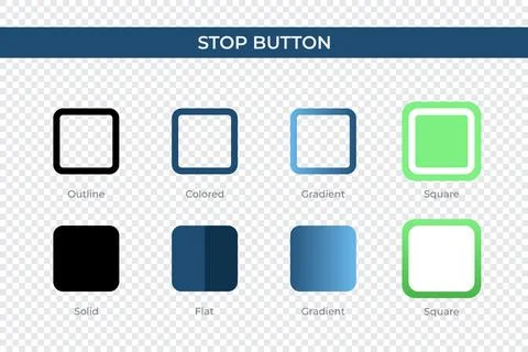 Stop Button icon in different style. Stop Button vector icons designed in o.. Stock Illustration