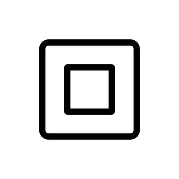 Stop button icon with rounded square outline for media player Stockillustratie
