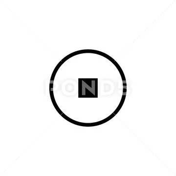 Stop button icon. Stop motion arrow button symbol. stop recording icon ...