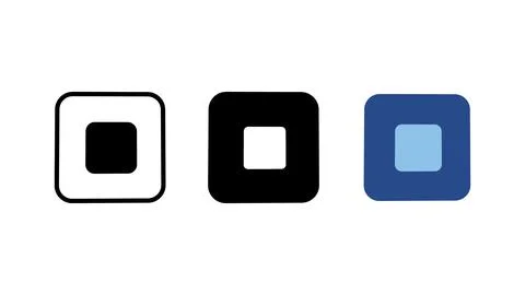 Stop button icons set Stock Illustration
