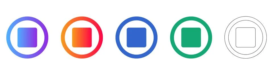 Stop Button Interface Symbols for Digital Media 스톡 일러스트