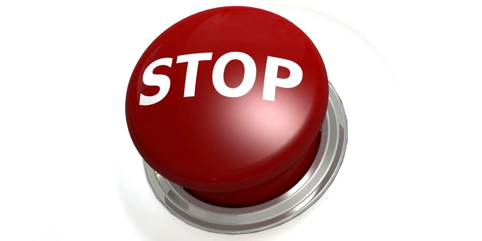 Stop button isolated with white background Illustrazione stock