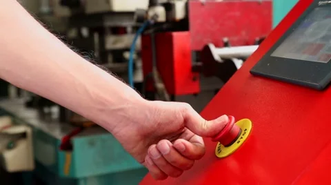 Stop button machine 스톡 동영상 68081605