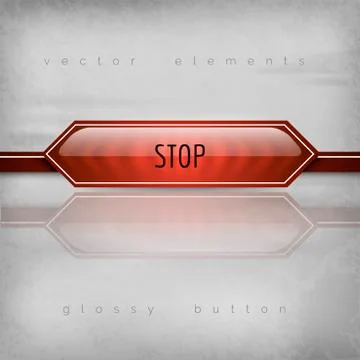 Stop Button - Modern plastic buttons with sharp corners. Illustrazione stock