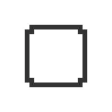 Stop button pixelated ui icon Stock Illustration