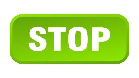 Stop button. stop square 3d push button Illustrazione stock
