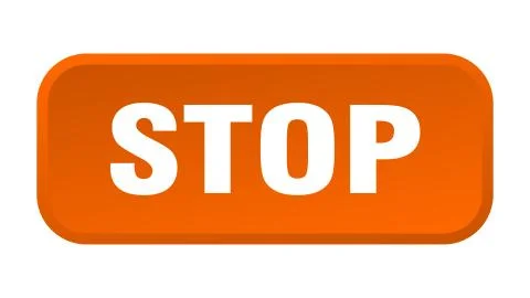 Stop button. stop square 3d push button Illustrazione stock