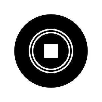 Stop button symbol graphic design vector icon interface circle with square .. Stock Illustration