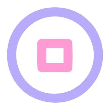 Stop button symbol icon in bright neon color Stock Illustration