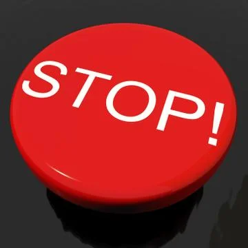 Stop button as symbol for panic or warning Illustrazione stock