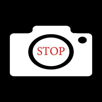 Stop camera illustration vector . Illustrazione stock