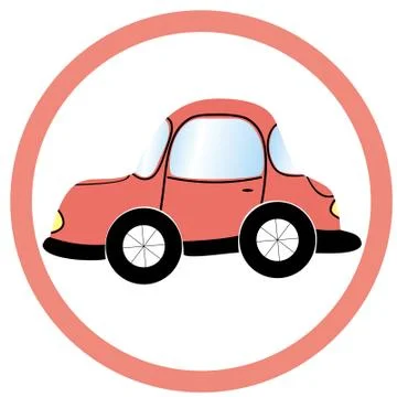 Stop car sign, vector Stock Illustration