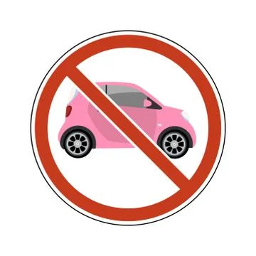 Stop car sign vector isolated. Circle prohibited sign banner no car, no parki Stock Illustration