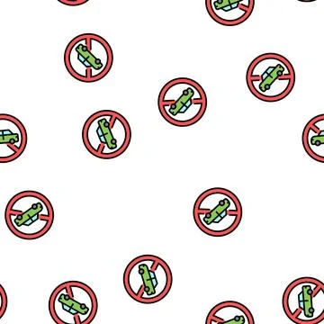 Stop car vector seamless pattern Illustrazione stock