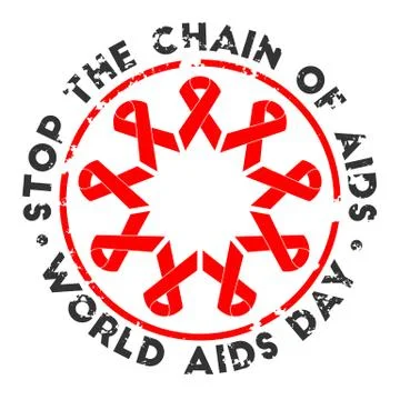 Stop the chain of aids Stock Illustration