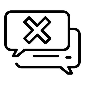 Stop chatting icon outline vector. Ban speak Ilustração Stock