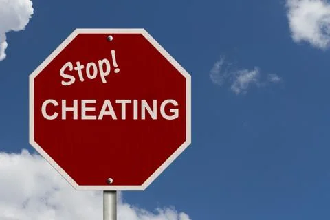 Stop cheating sign Stock Illustration