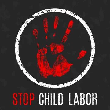 Stop child labor 스톡 일러스트