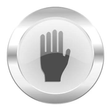 Stop chrome web icon isolated. Stock Illustration