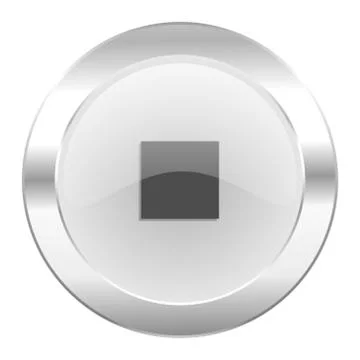 Stop chrome web icon isolated. Stock Illustration