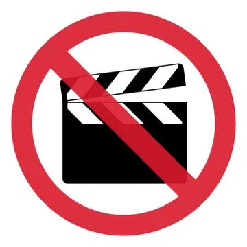 Stop clapper board icon on white background. Vector flat film video illustrat Stock Illustration