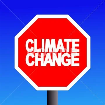 Stop climate change sign Stock Illustration