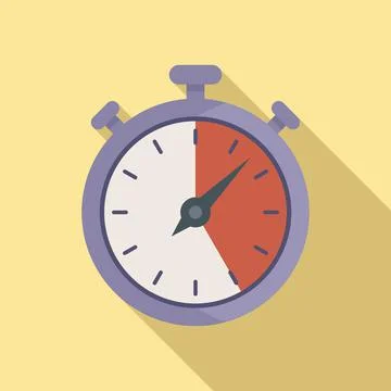 Stop clock icon flat vector. Stopwatch timer Illustrazione stock