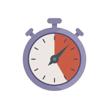 Stop clock icon flat vector. Stopwatch timer Stockillustratie